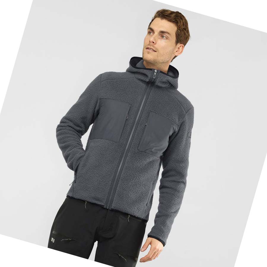 Sudadera Con Capucha Salomon ESSENTIAL WARM TEDDY Hombre Grises | MX 3214GSO